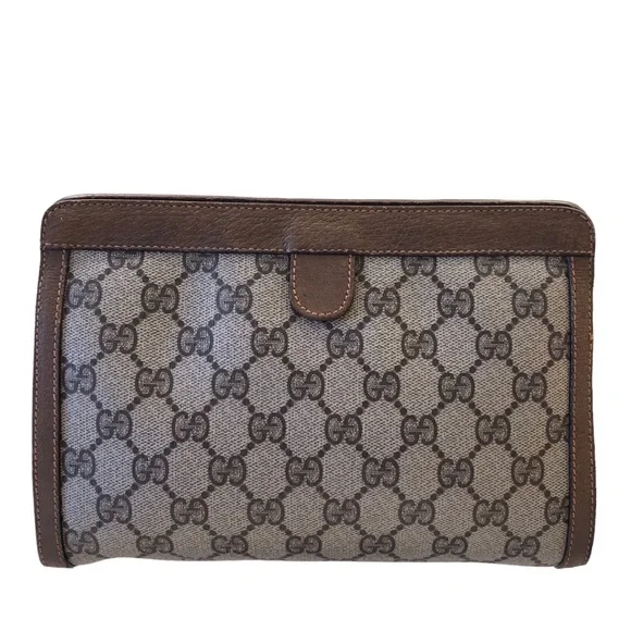 Gucci Sherry Line GG Clutch Canvas Leather Pouch Monogram Mega Multi-Host Pick! - Picture 11 of 17